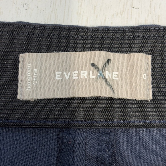 Everlane Blue Stretch Ankle Crop Side Zip Work Career Trouser Pull On Pants 0 - Picture 6 of 9
